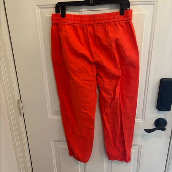 J. Crew Orange Linen Elastic Waist Pants - Picture 4 of 4